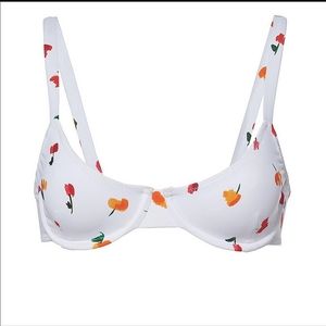 Floral Caroline Constas Mer Bikini Top (S)